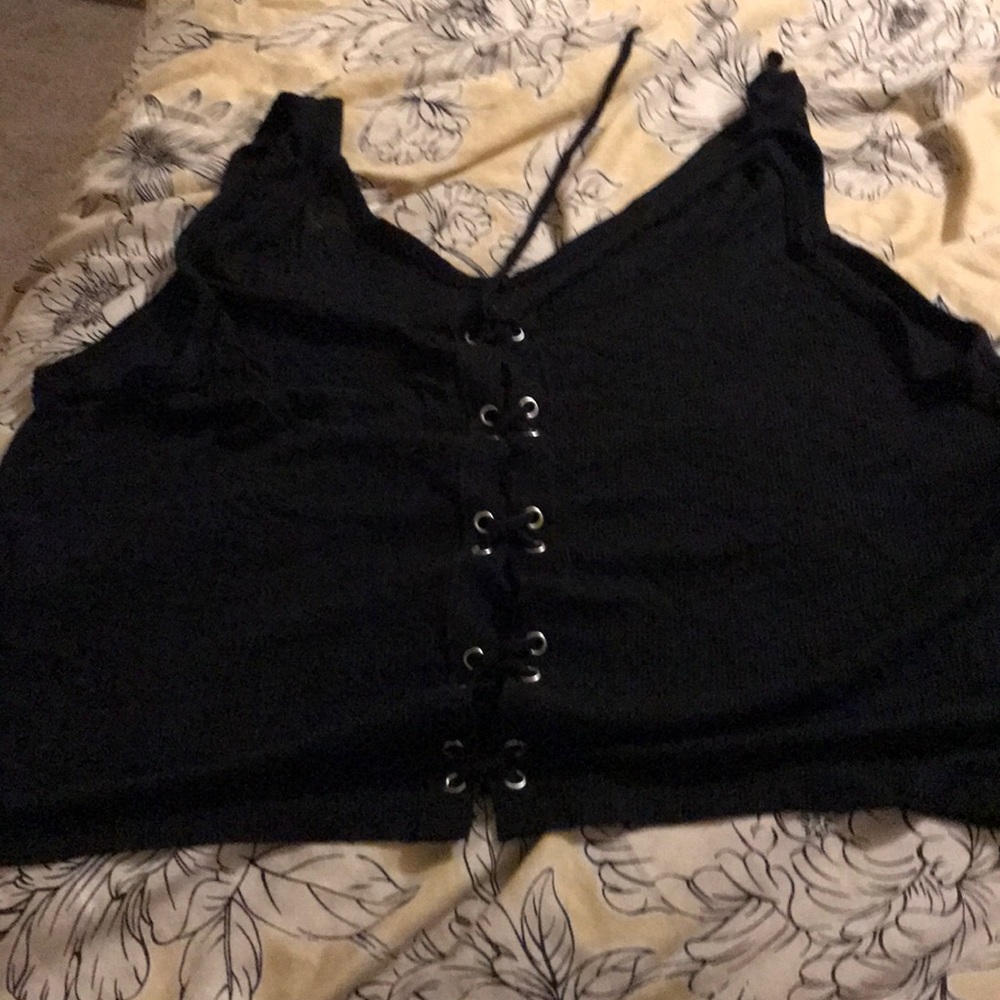 Lace up crop top